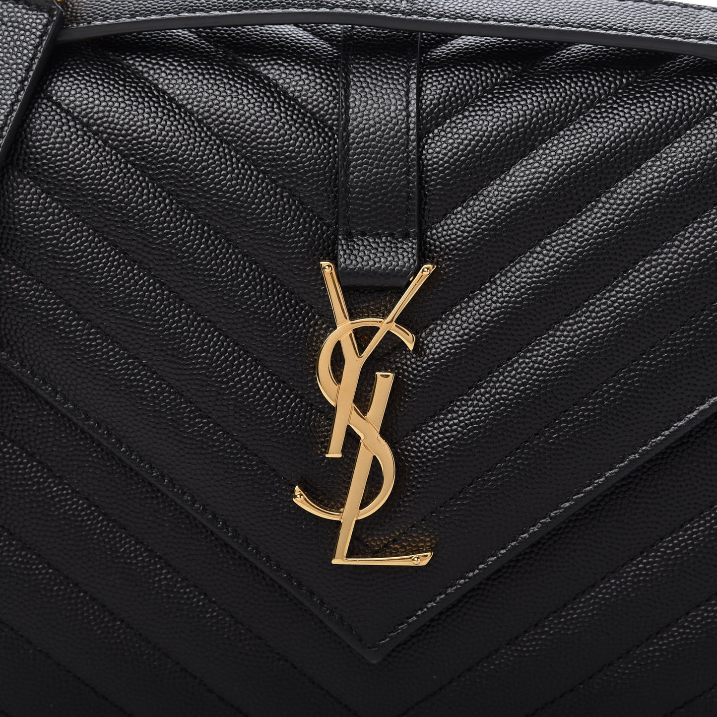 Grain De Poudre Matelasse Chevron Medium Monogram Satchel Black