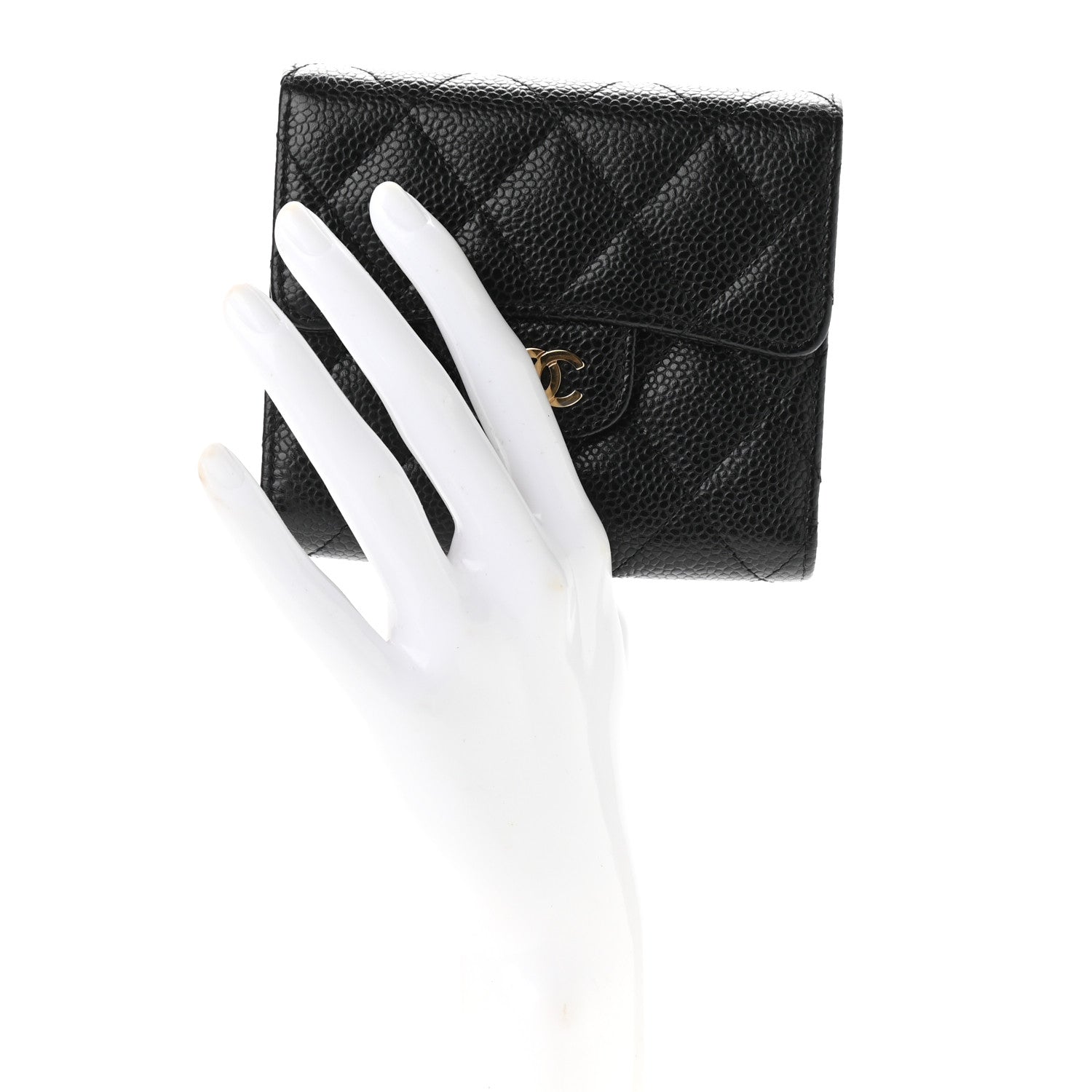Chanel Caviar Quilted Compact Flap Wallet Black 2 of 10
