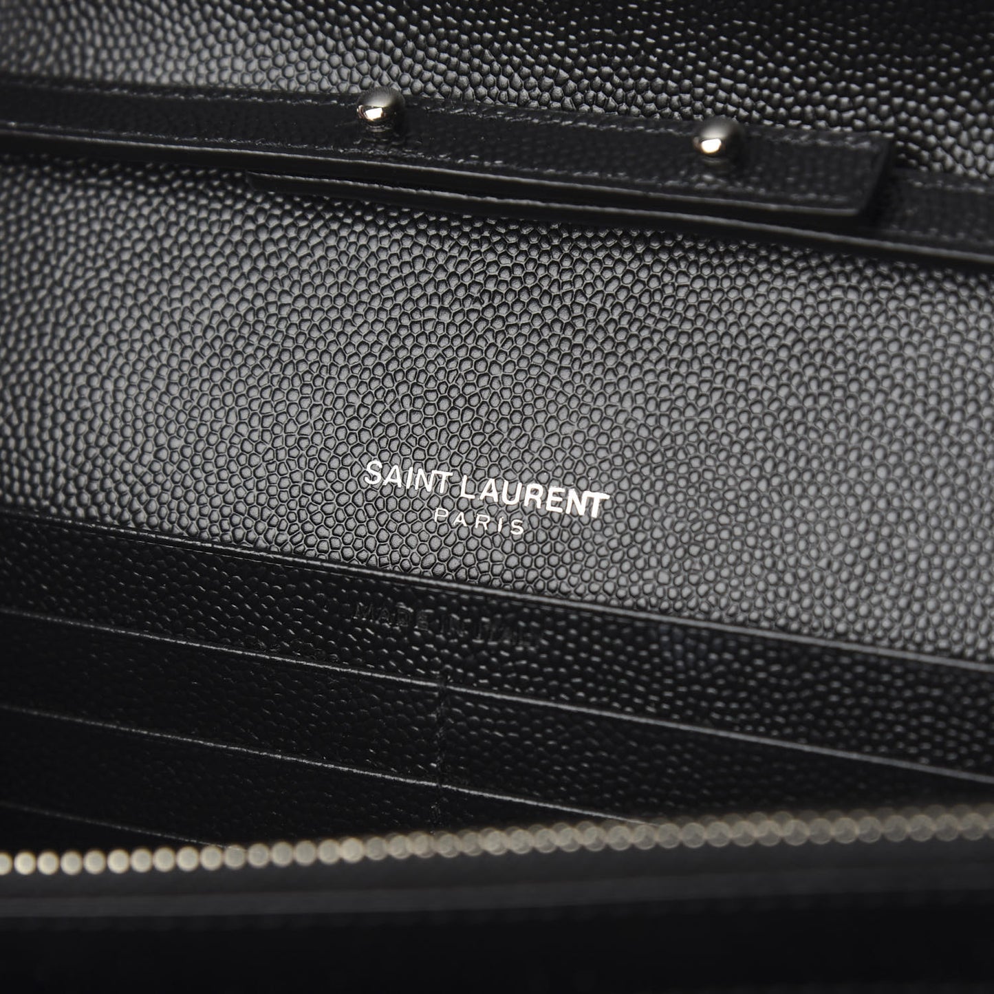 Grain De Poudre Matelasse Chevron Monogram Chain Wallet Black