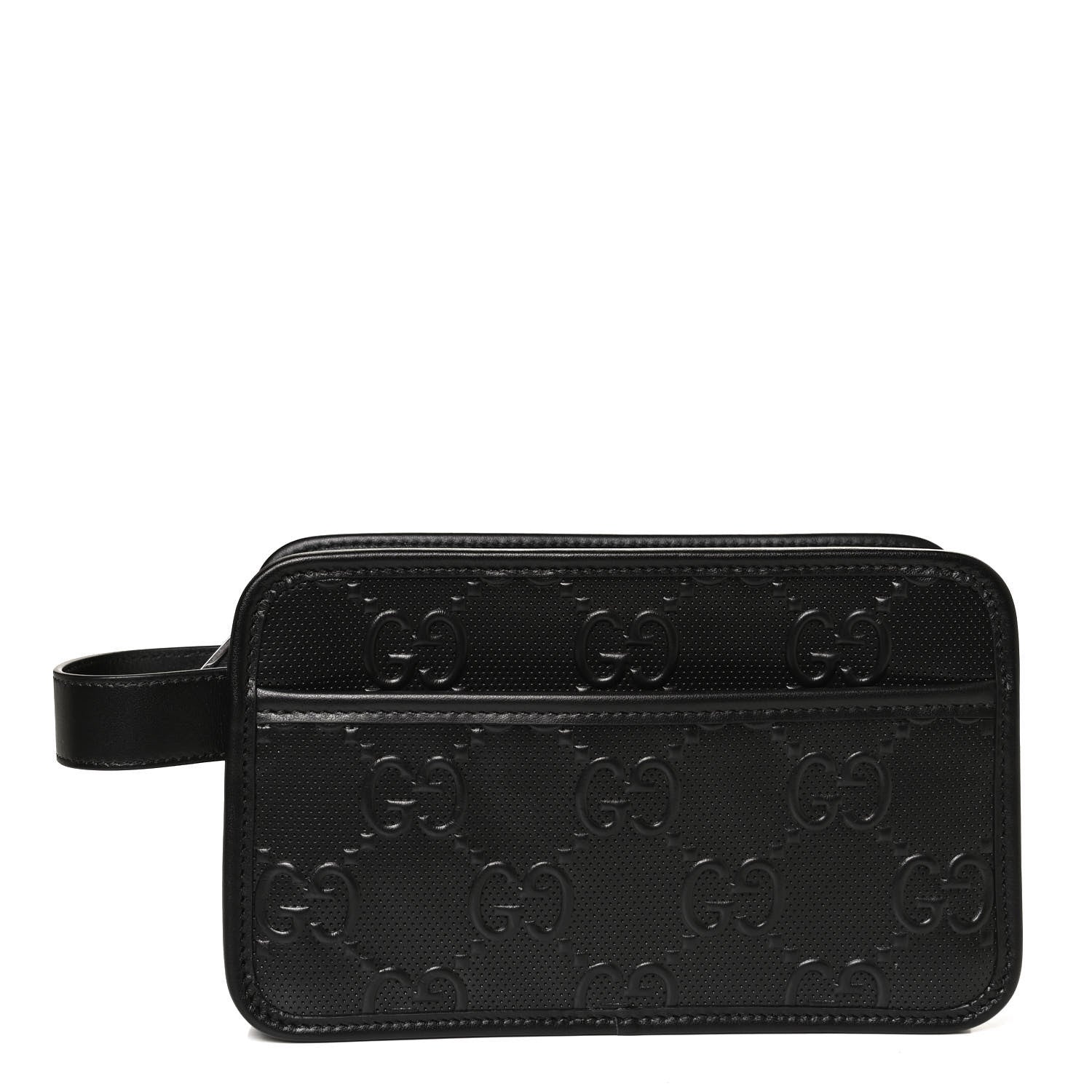 Gucci Calfskin GG Tennis Embossed Cosmetic Case Black 1 of 12