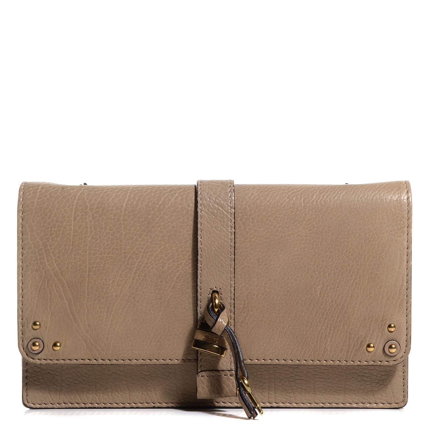 Calfskin Aurore Wallet on Chain Beige