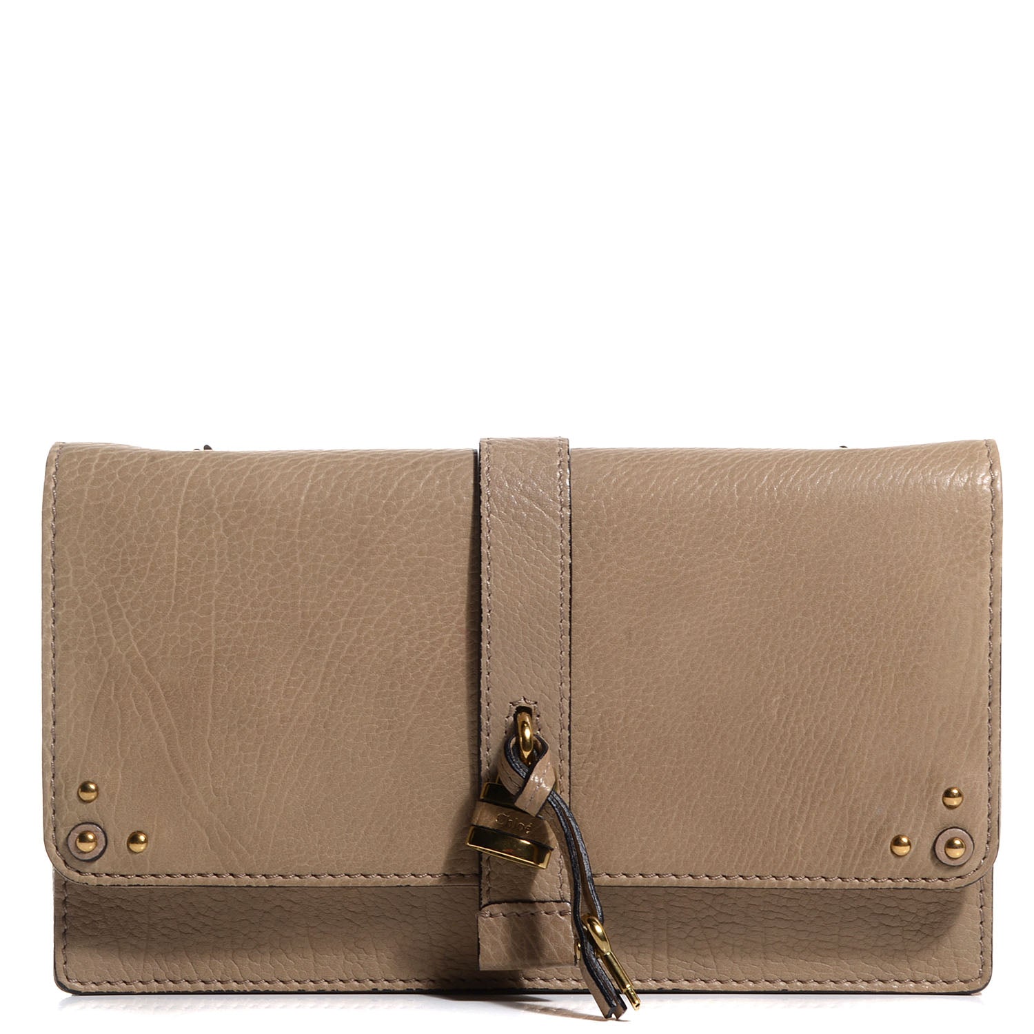 Chloe Calfskin Aurore Wallet on Chain Beige 1 of 7