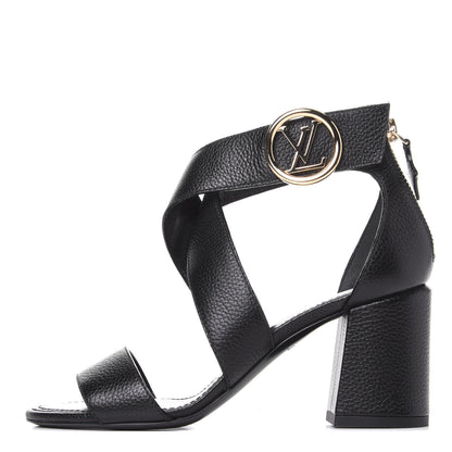 Louis Vuitton Calfskin Horizon Sandals 35 Black 1 of 11