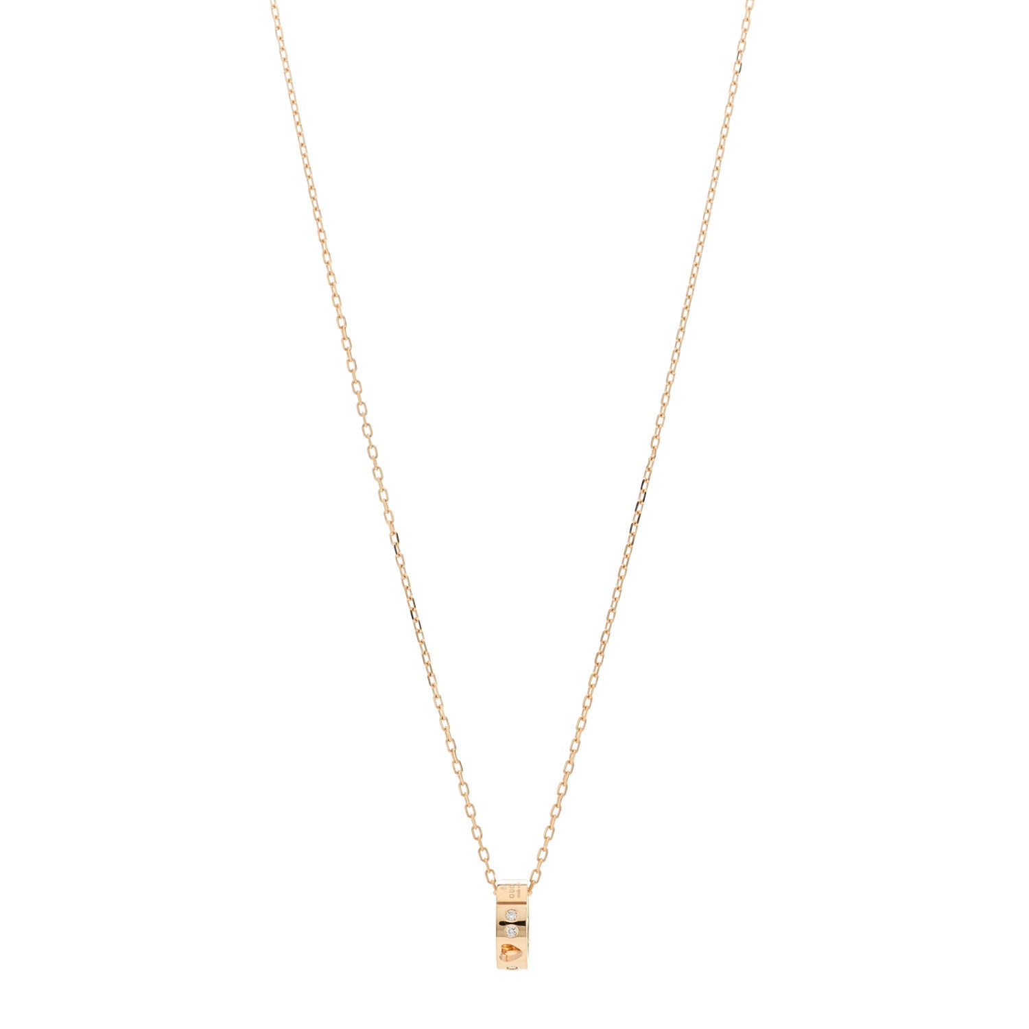 Gucci 18K Rose Gold Diamond Icon Amore Pendant Necklace 1 of 6