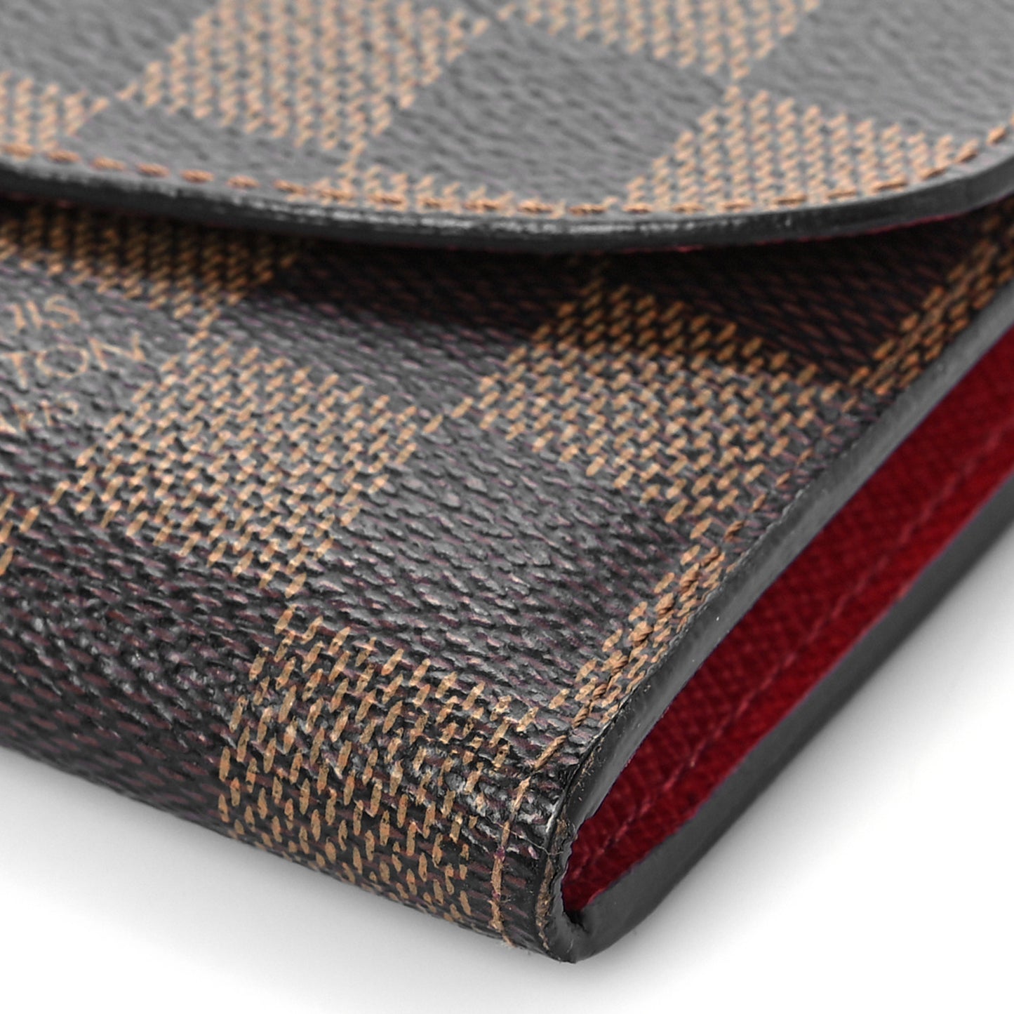 Damier Ebene Emilie Wallet Red