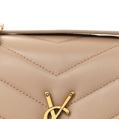 Saint Laurent Calfskin Y Quilted Monogram Small Loulou Chain Satchel Dark Beige 9 of 11