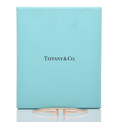 Tiffany 18K Rose Gold Narrow T Wire Bracelet 5 of 5