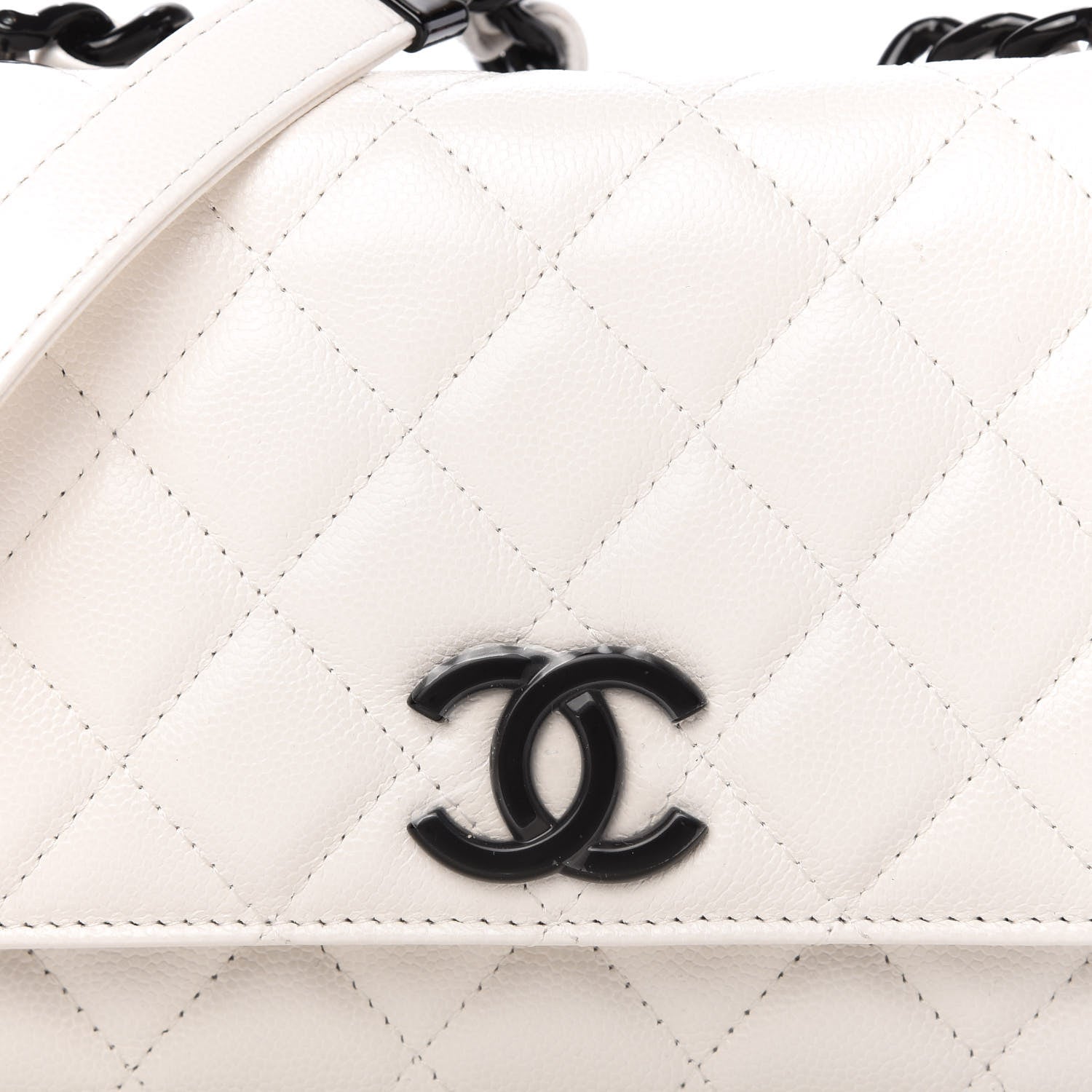 Chanel Caviar Quilted My Everything Wallet On Chain WOC White 11 of 12