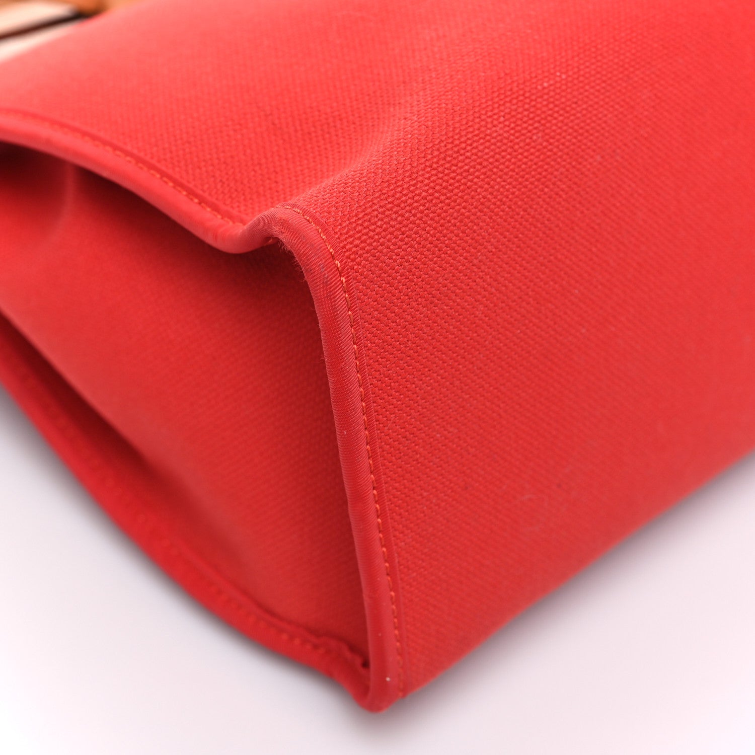 Hermes Vache Hunter Toile Herbag Zip 31 PM Rouge Tomate Natural 9 of 10