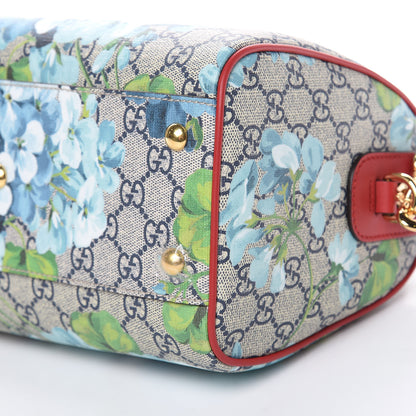 Gucci GG Supreme Monogram Blooms Small Boston Beige Blue Navy Hibiscus Red 10 of 10