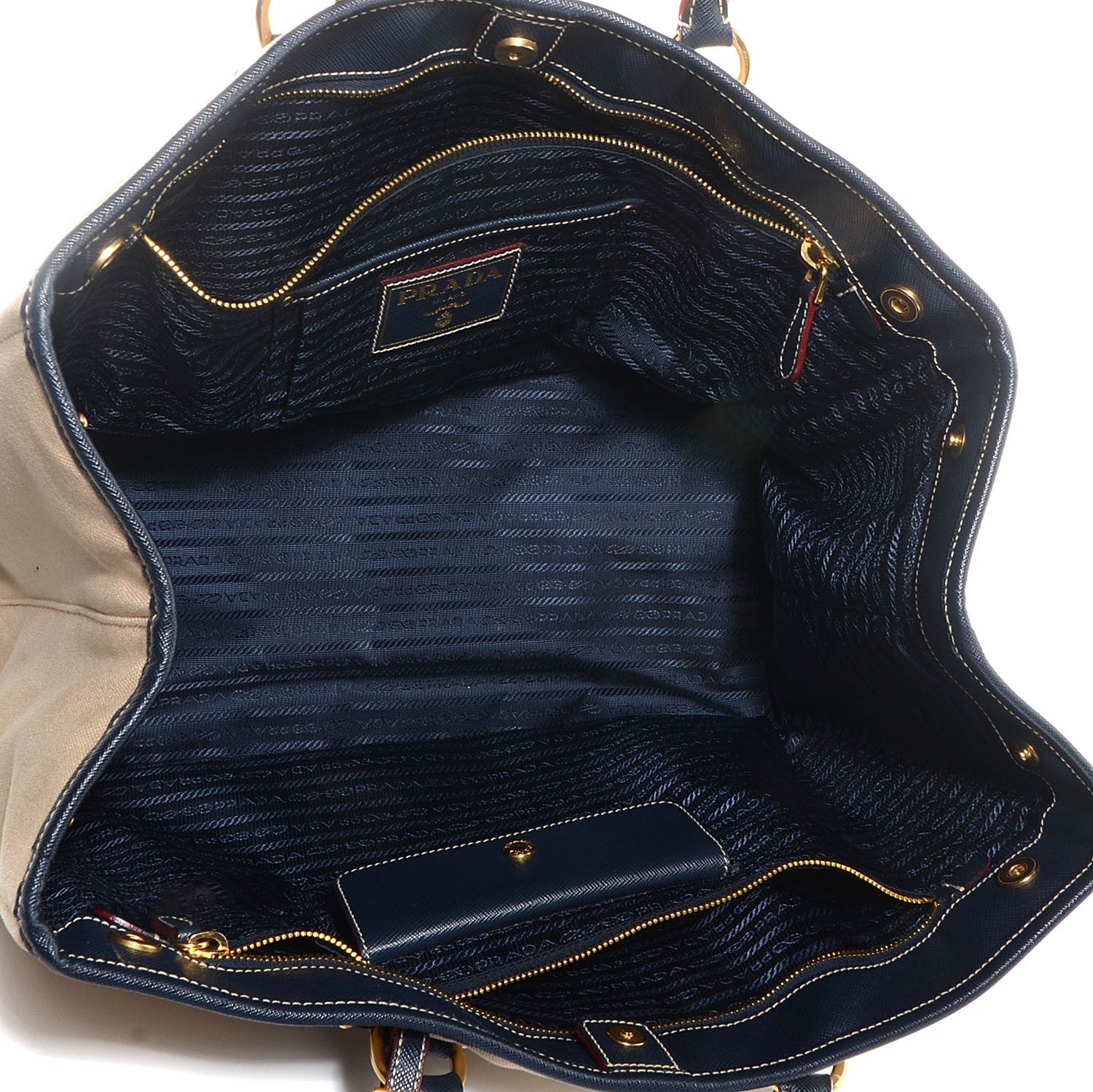 Prada Canapa Saffiano Tote Corda Blue 10 of 19