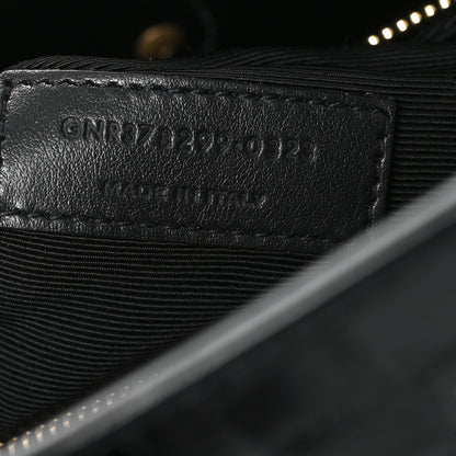 Saint Laurent Calfskin Crocodile Embossed Small Sac de Jour Black 7 of 10