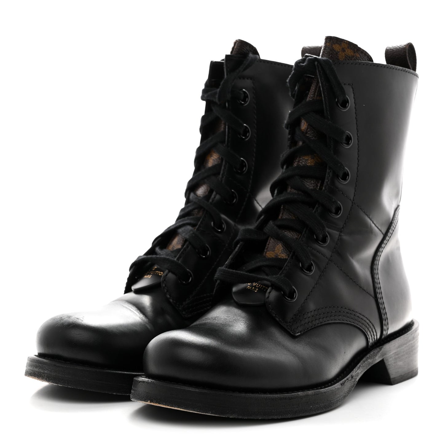 Calfskin Monogram Metropolis Flat Ranger Boots 39 Black