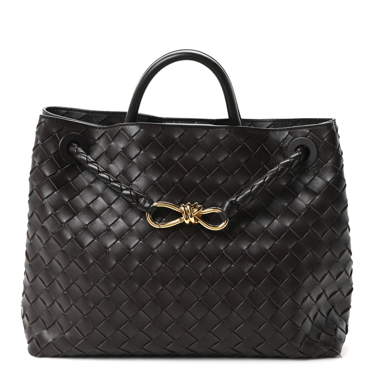 Nappa Intrecciato Medium Andiamo Shoulder Bag Fondant