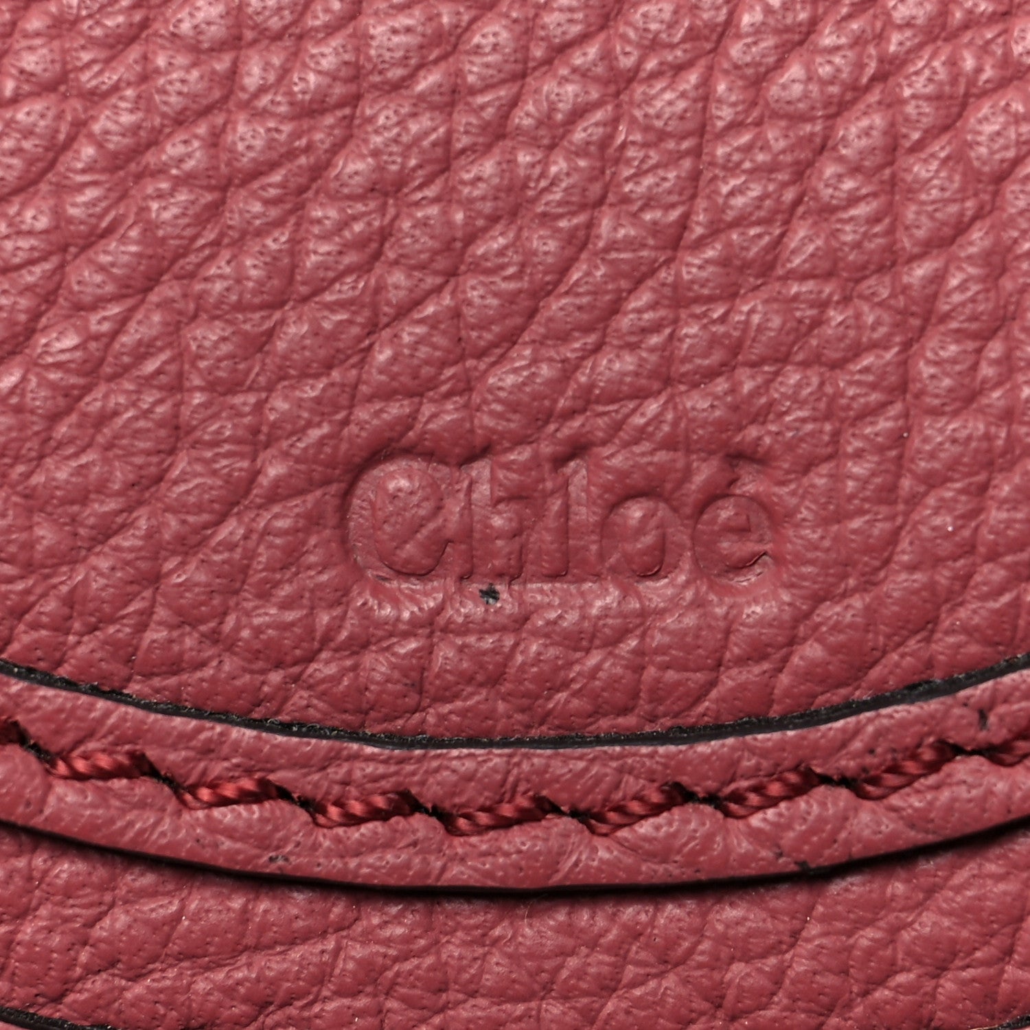 Chloe Raffia Calfskin Marcie Basket Peony Red 6 of 7