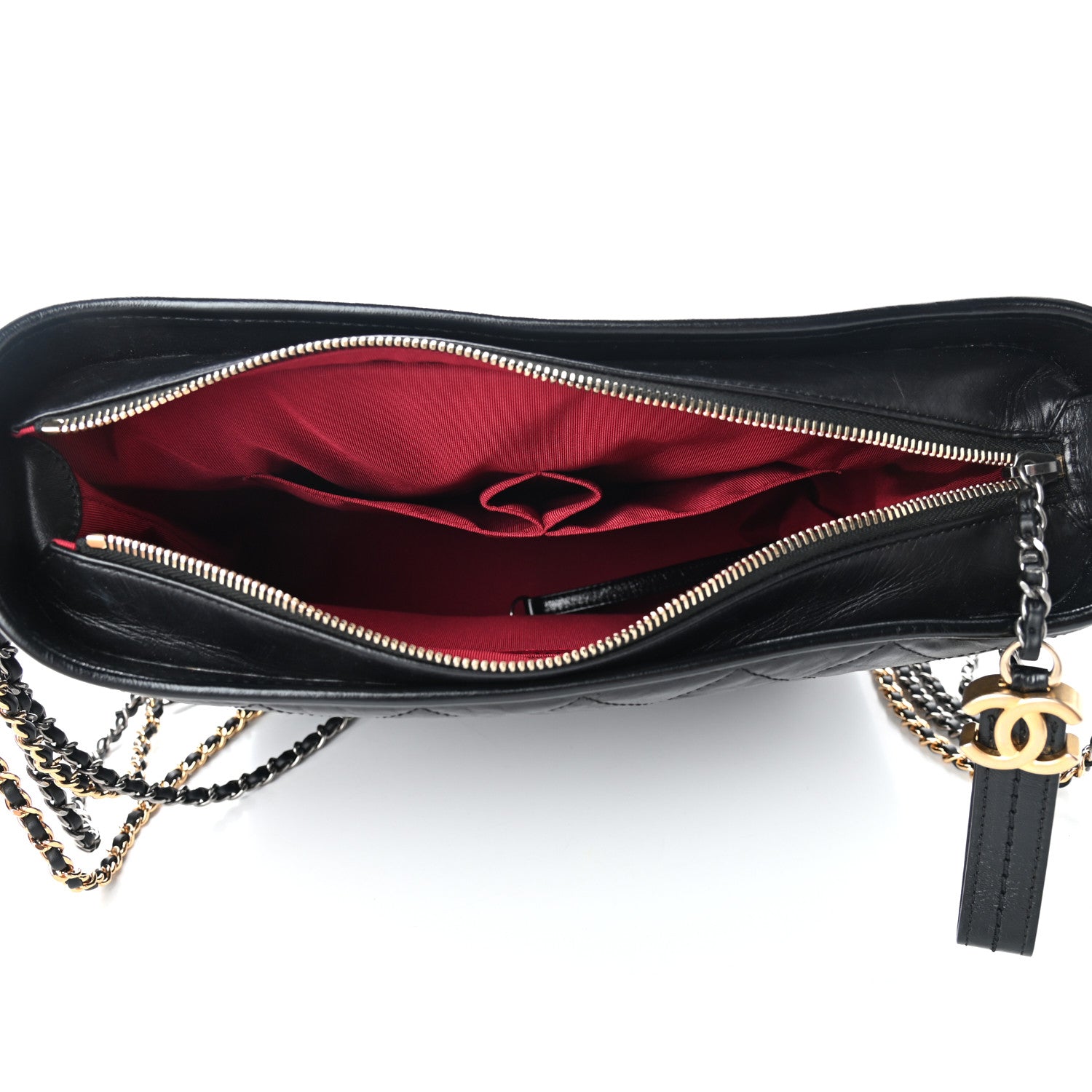 Chanel Aged Calfskin Quilted Medium Gabrielle Hobo Black 5 of 10