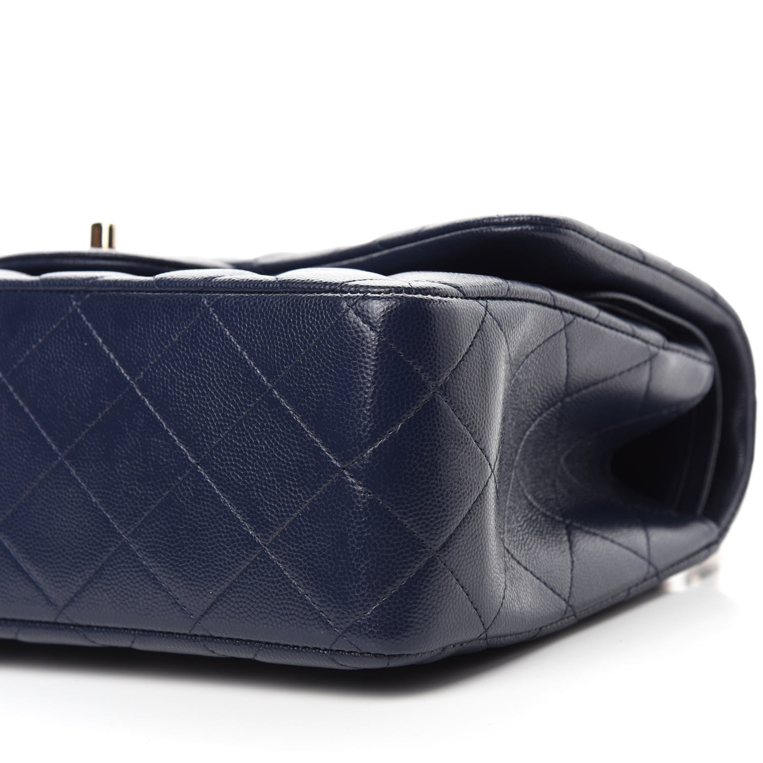 Chanel Caviar Quilted Jumbo Double Flap Navy Blue 7 of 11