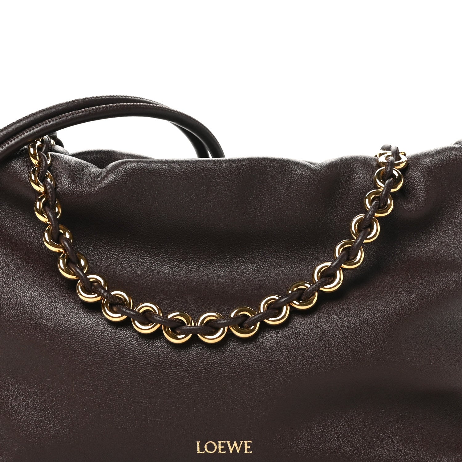 Loewe Mellow Nappa Medium Donut Chain Flamenco Knot Clutch Dark Burgundy 7 of 9