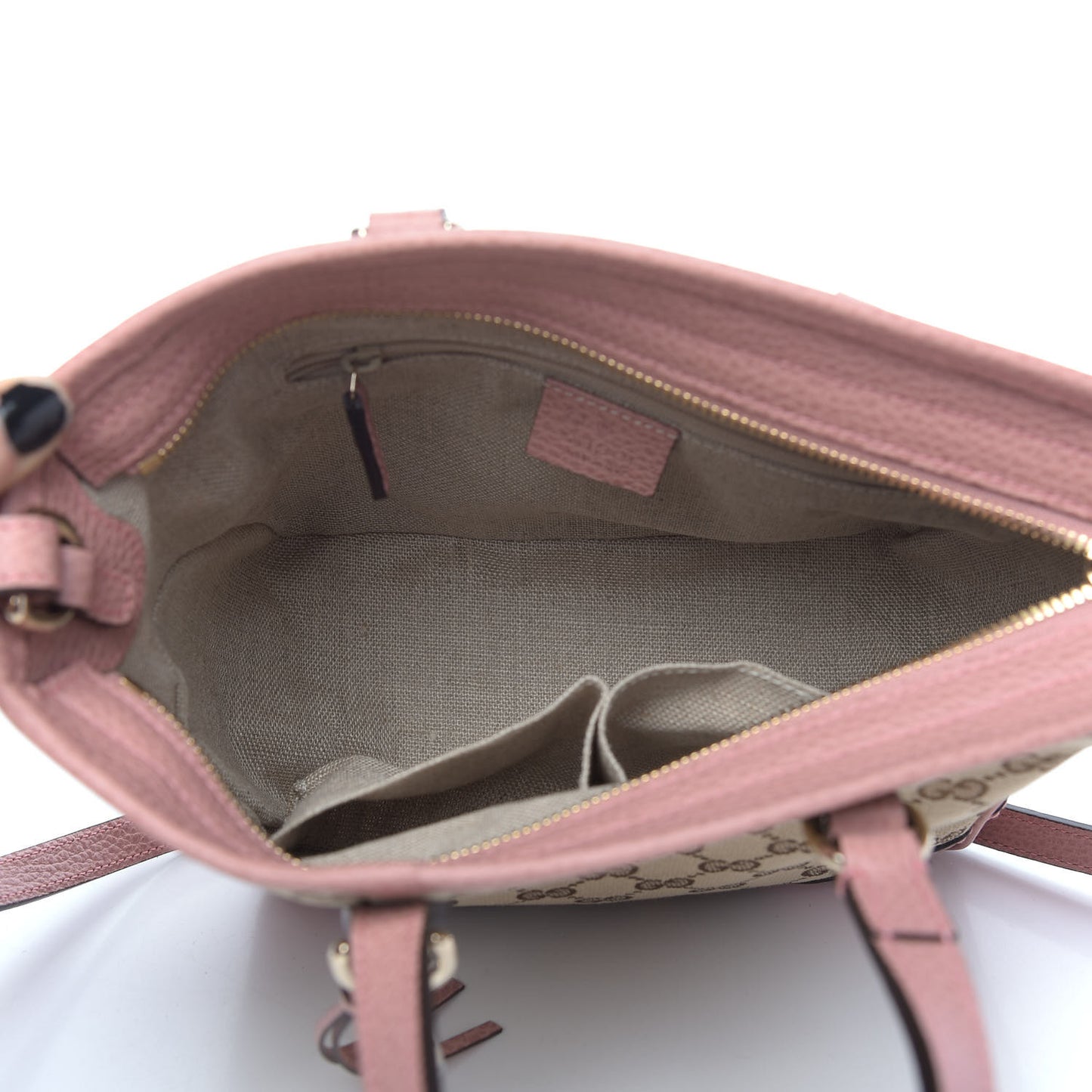 Monogram Small Bree Tote Beige Soft Pink