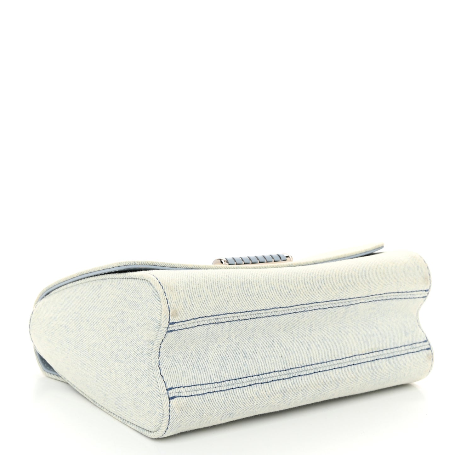 Denim Twist Shoulder Bag MM Blue Denim