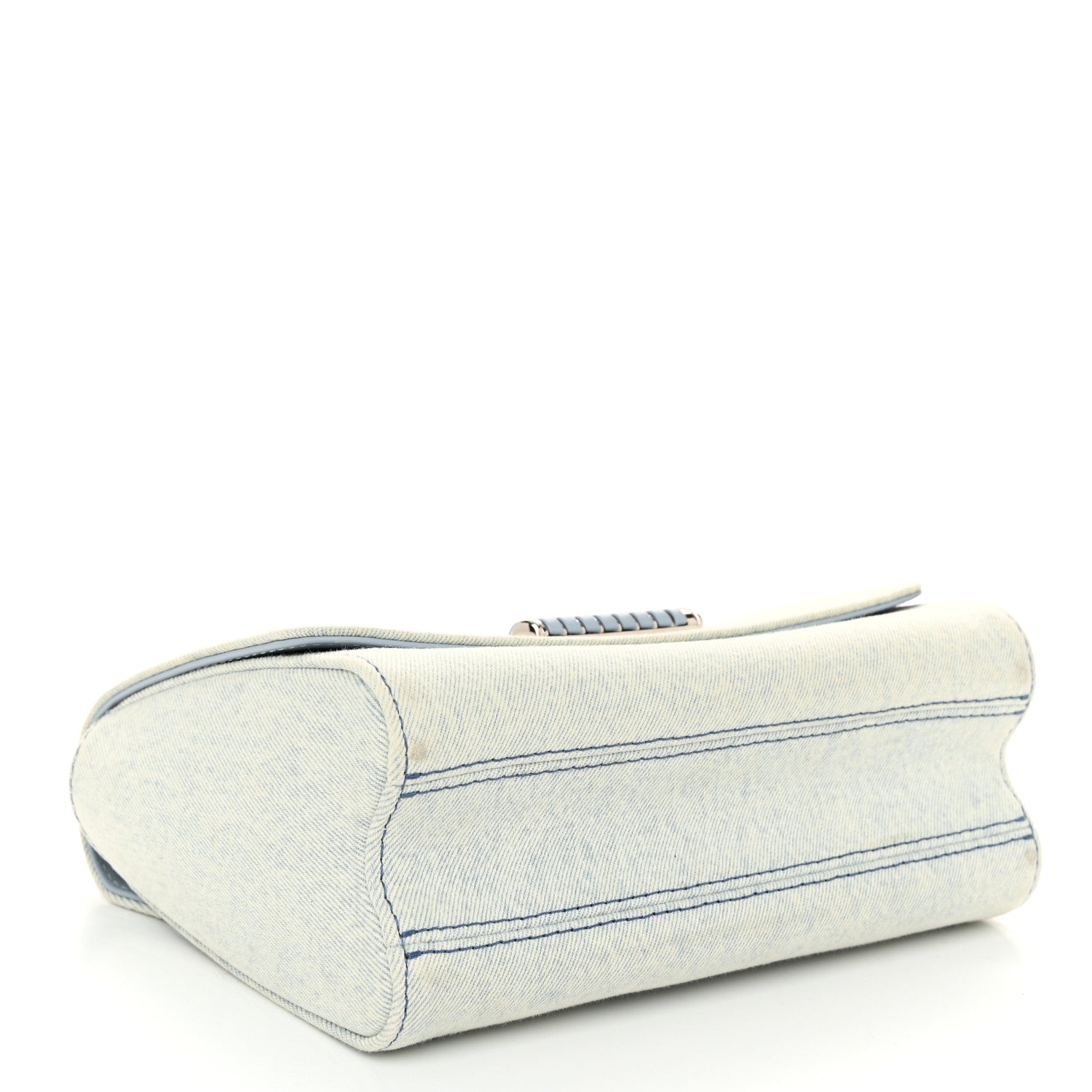 Louis Vuitton Denim Twist Shoulder Bag MM Blue Denim 4 of 9