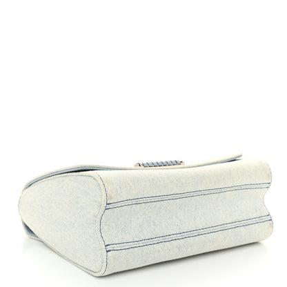 Louis Vuitton Denim Twist Shoulder Bag MM Blue Denim 4 of 9