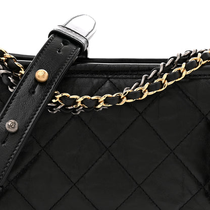 Chanel Aged Calfskin Quilted Small Gabrielle Hobo Black 8 of 11