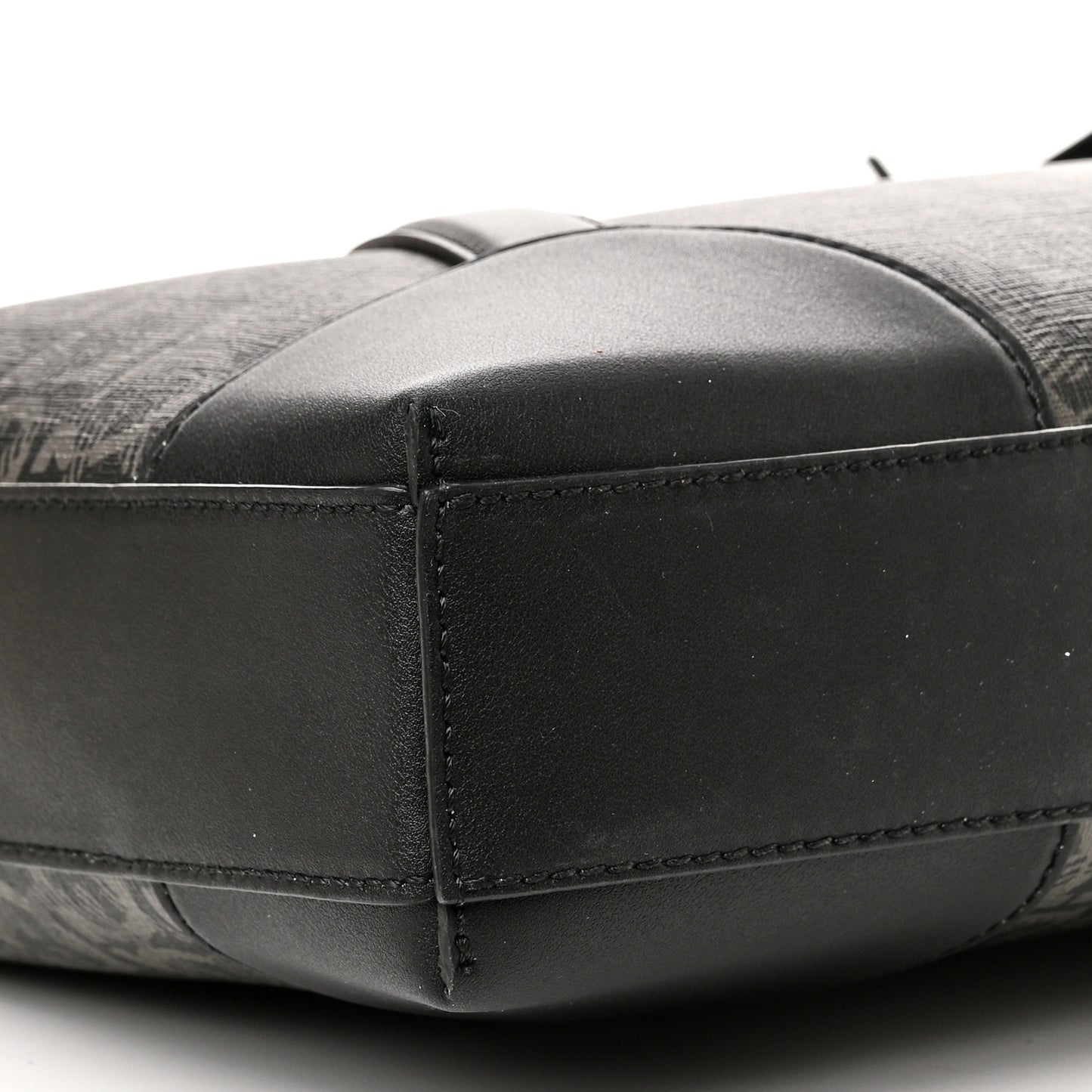 Gancini Monogram Calfskin Briefcase Black Grey