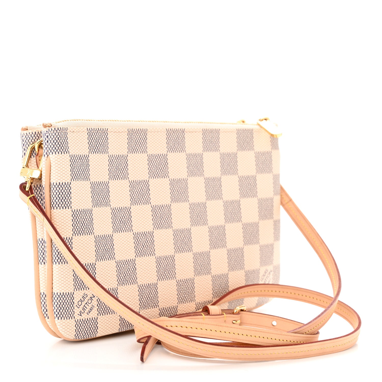 Louis Vuitton Damier Azur Double Zip Pochette 3 of 13