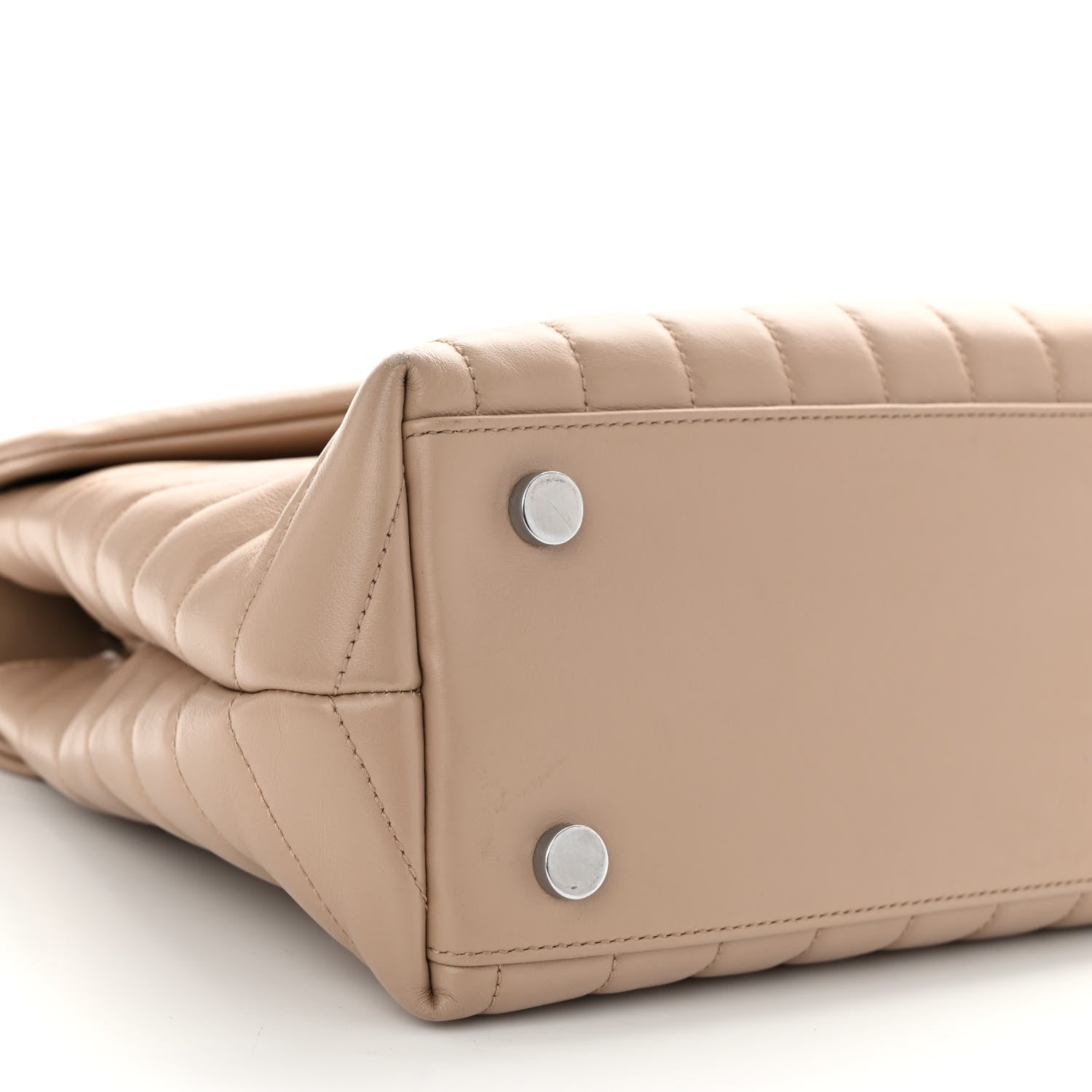 Saint Laurent Calfskin Y Quilted Monogram Medium Loulou Satchel Dark Beige 8 of 12