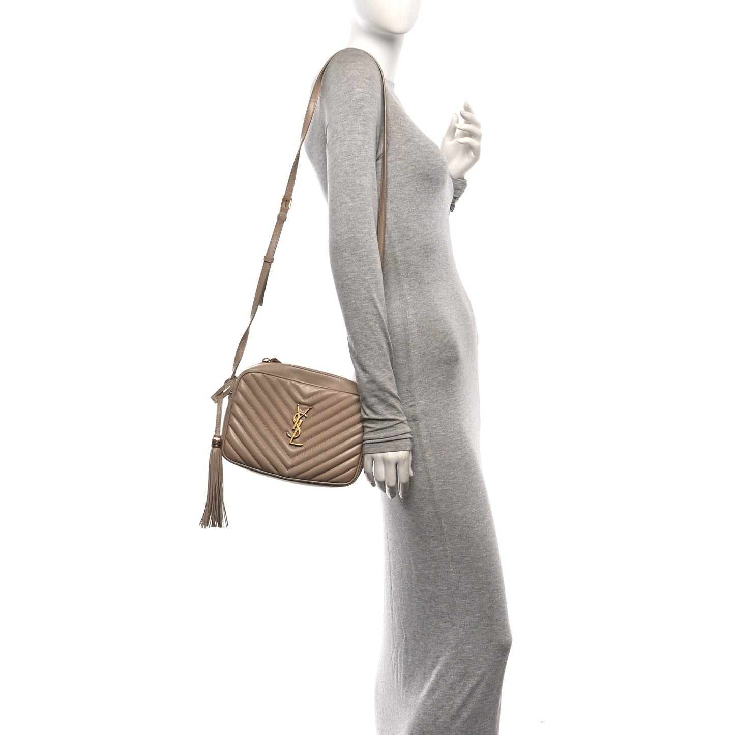 Calfskin Matelasse Monogram Lou Camera Bag Dark Latte