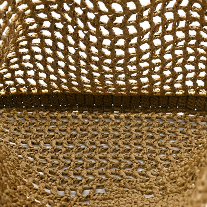 Prada Yarn Raffia Effect Crochet Logo Embroidered Tote Bag Dark Green 5 of 9