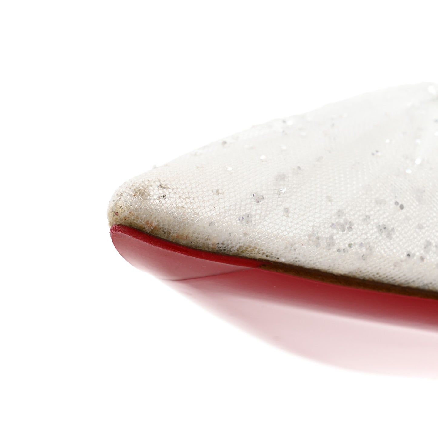 Tulle Glitter Satin Kate Draperia Flats 39.5 White