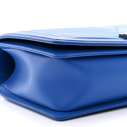 Chanel Lambskin Chevron Quilted New Medium Boy Flap Bright Blue 9 of 12