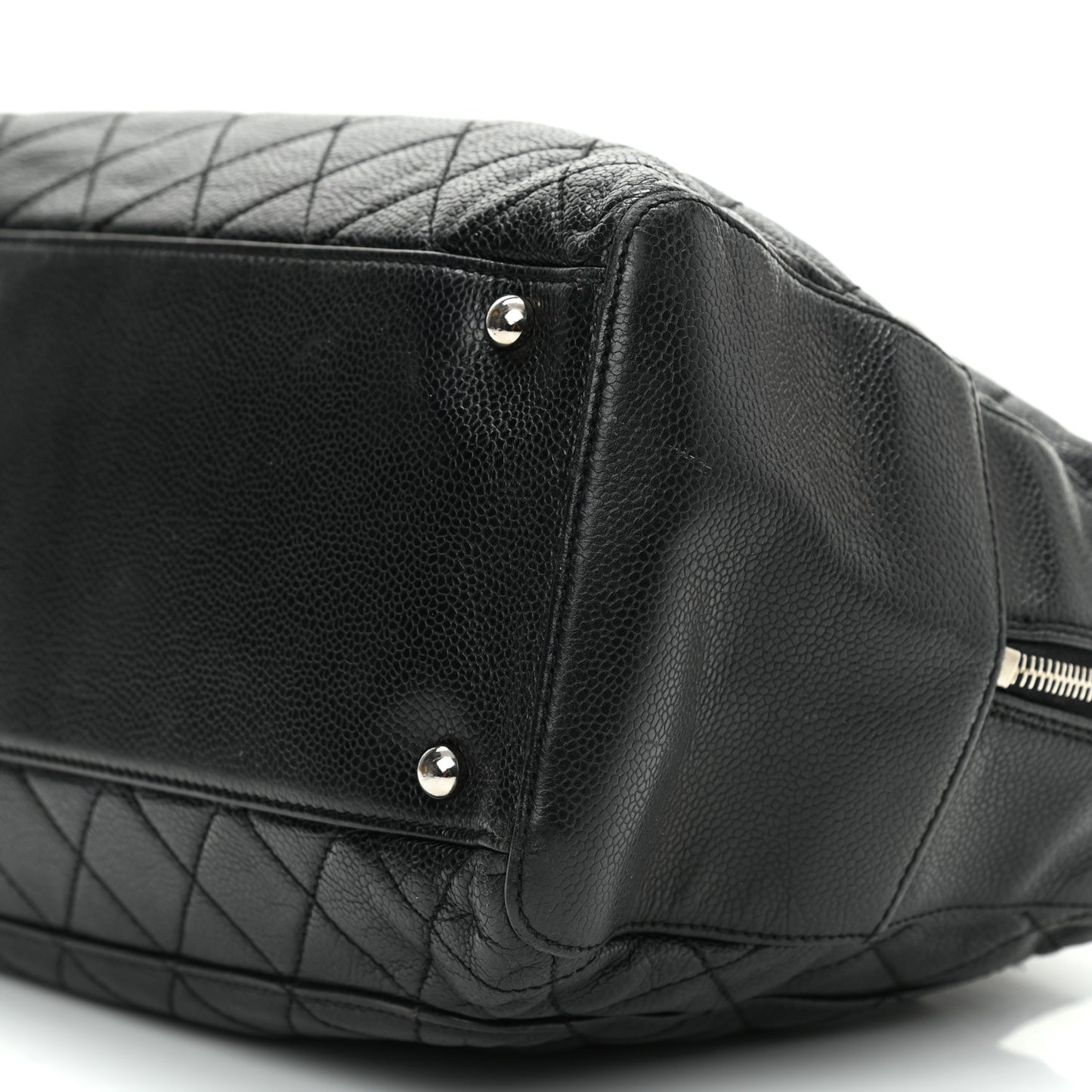 Caviar Quilted Bowler Black