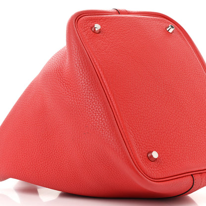 Hermes Taurillon Clemence Picotin Lock 22 MM Rouge Pivoine 9 of 10