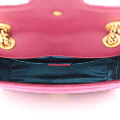 Gucci Velvet Matelasse Mini GG Marmont Shoulder Bag Light Raspberry Rose 5 of 10