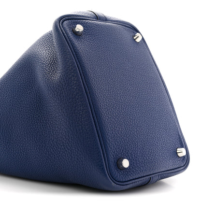 Hermes Taurillon Clemence Picotin Lock 18 PM Bleu Saphir 9 of 11