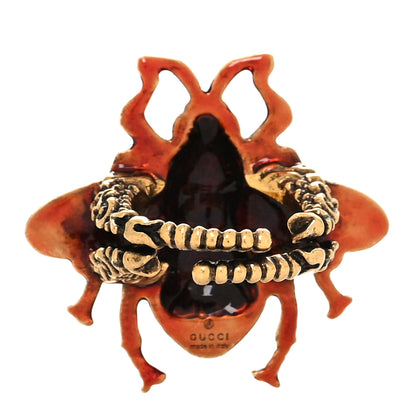 Gucci Metal Enamel Bee Ring S Aged Gold 3 of 4