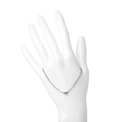 Tiffany Platinum Diamond .17ct Double Chain Solitaire Bracelet 2 of 4