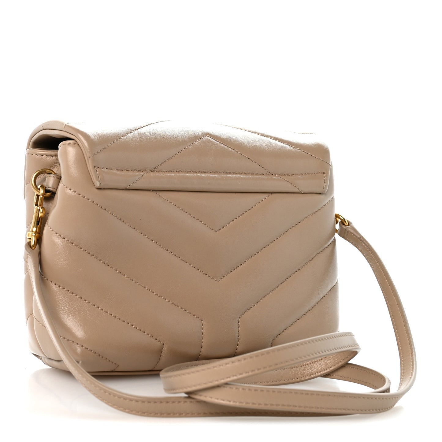 Calfskin Y Quilted Monogram Toy Loulou Crossbody Bag Dark Beige
