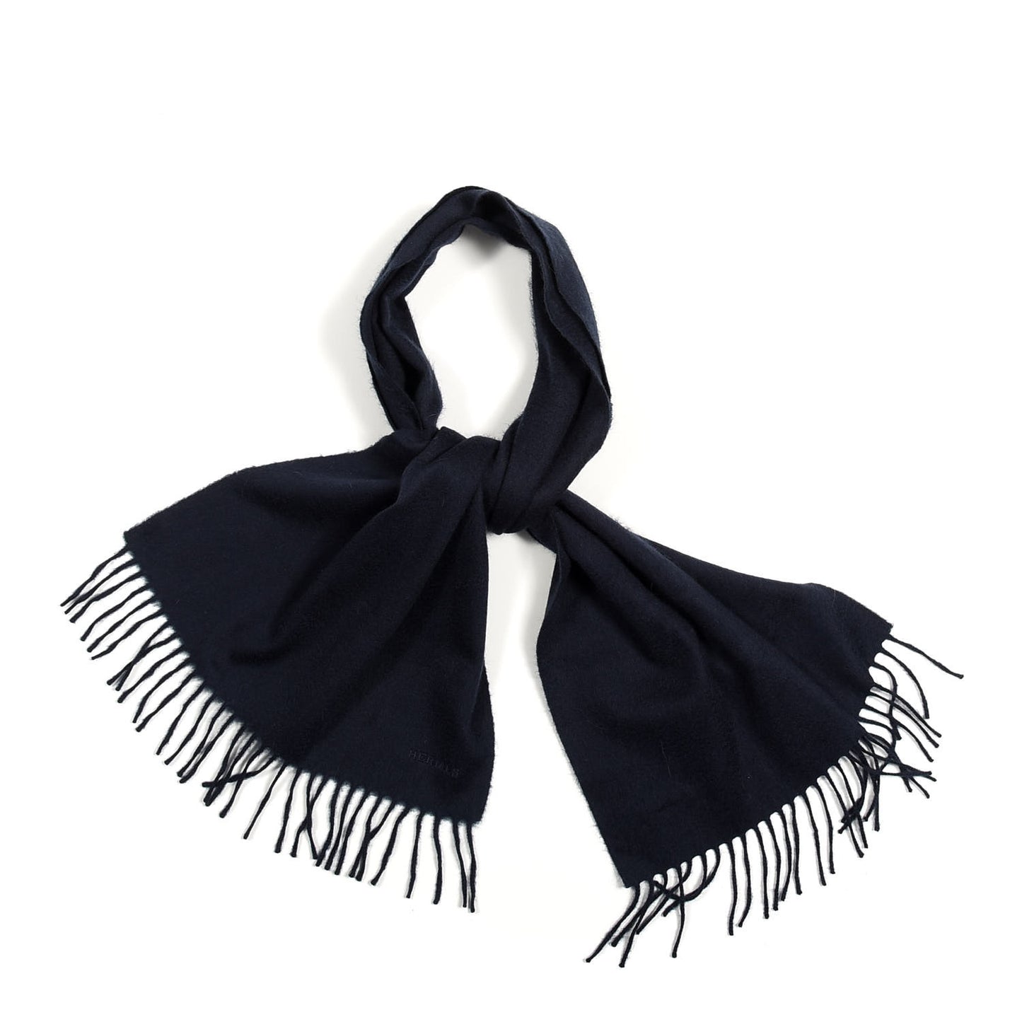 Cashmere Recto Verso Muffler Bleu Marine