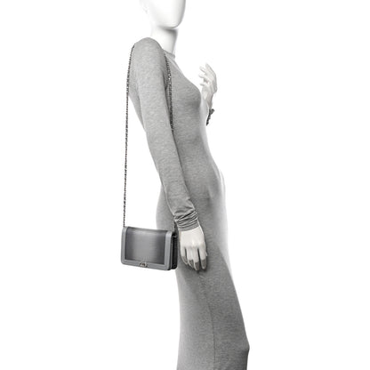 Chanel Lizard Calfskin Boy Wallet on Chain WOC Black Silver 2 of 12