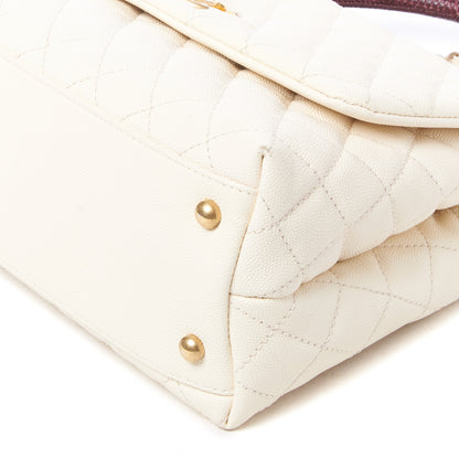 Chanel Caviar Lizard Quilted Small Coco Handle Flap Ivory 5 of 9