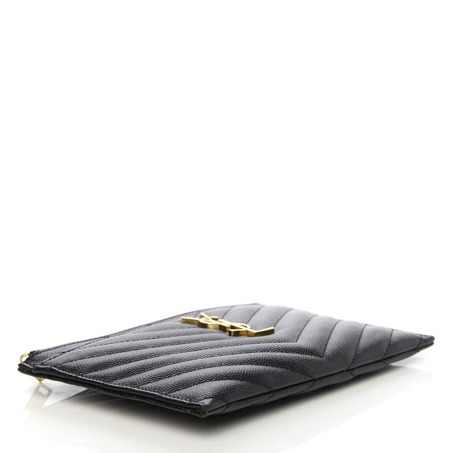Grain De Poudre Chevron Monogram Bill Pouch Black