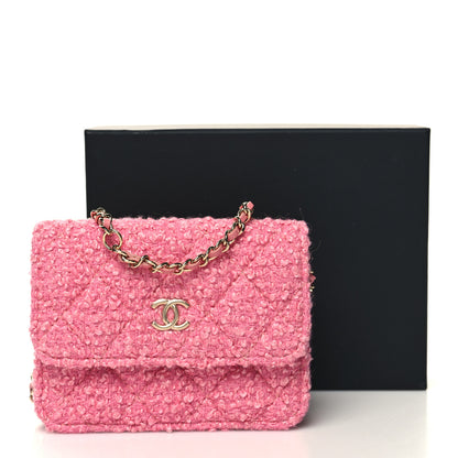 Chanel Tweed Quilted Flap Chain Waist Bag Pink 12 of 12
