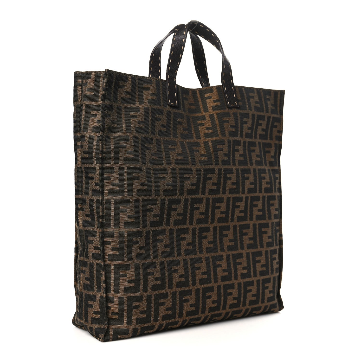 Fendi Zucca Cuoio Romano Selleria Special Shopping Tote Tobacco Moro 3 of 10