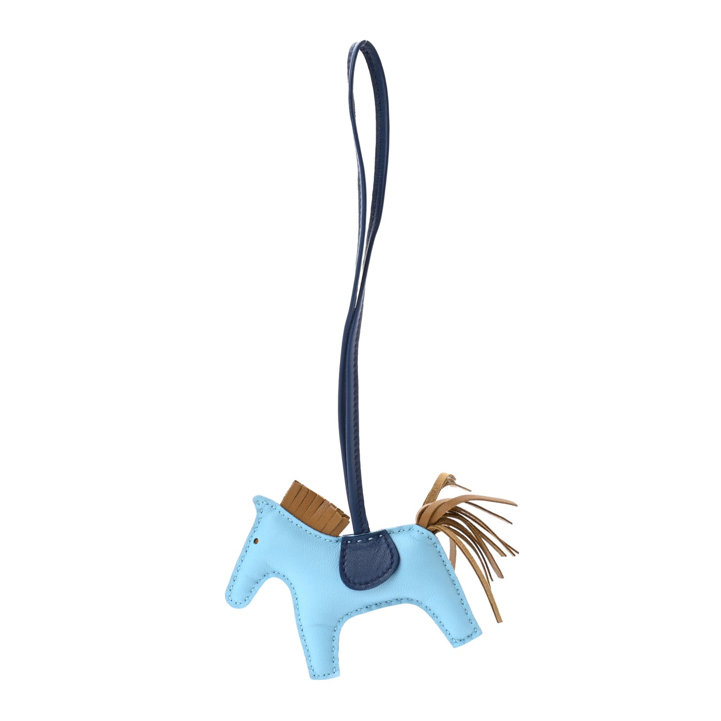 Milo Lambskin Grigri Rodeo Horse Bag Charm PM Celeste Bleu De Malte Kraft