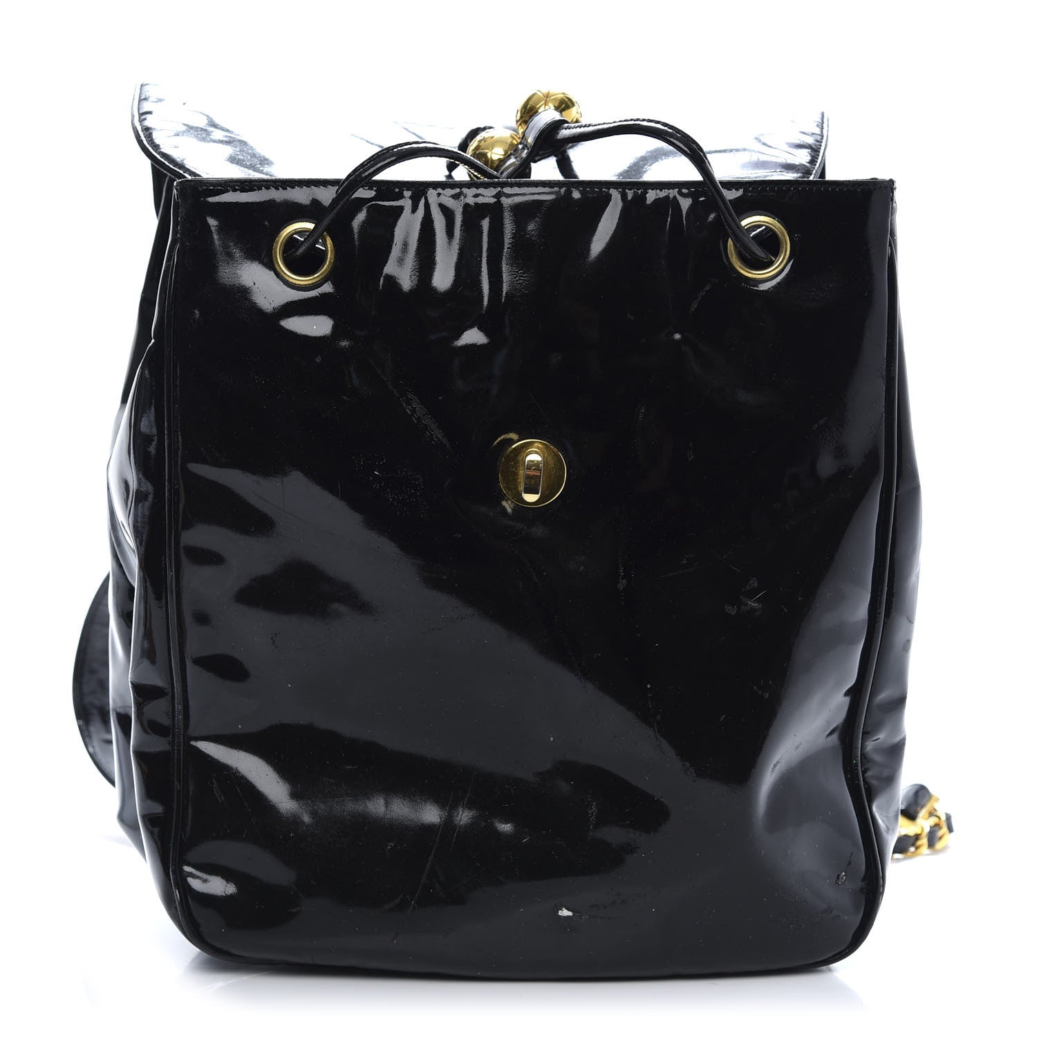 Chanel Patent CC Drawstring Backpack Black 2 of 17