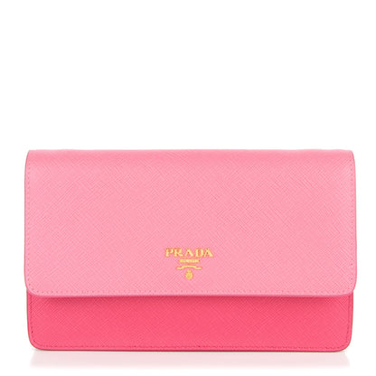 Prada Saffiano Lux Bi-Color Mini Crossbody Bag Peonia Geranio 1 of 8